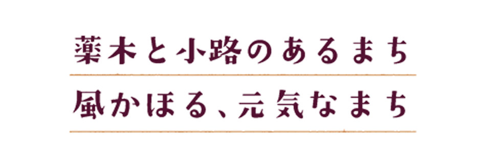 薬木と小路のあるまち 風かほる、元気なまち